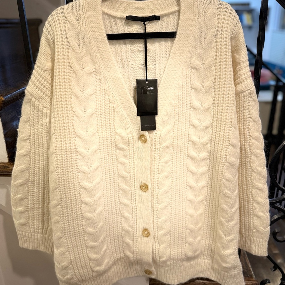 NWT Jenni Kayne Cable Covoon Cardigan Ivory